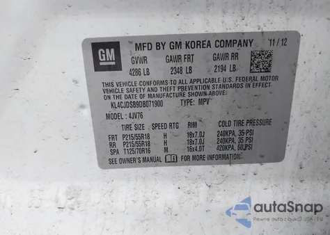 2013 Buick Encore Premium from USA, damaged, VIN KL4CJDSB9DB071900